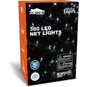 Joiedomi 360 LED Christmas Net Lights for Indoor & Outdoor Decorations, Christmas Events, Christmas Eve Night Decor, Christmas Tree, Bushes (Cold White)