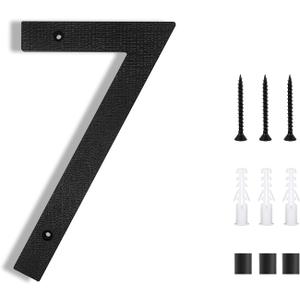 3 x 8 Inch House Numbers for Outside Modern | Large Floating Black House Numbers | Address Numbers/Door Garage Gate |911 Visibility Signage (7)