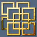 Weysat Wall Mount Home Mirror, 2 Pieces Silver Square Decorative Mirror for Bedroom, Living Room, Bathroom, 11.8 x 11.8 Inches(Gold, Mirrored)