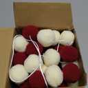 TBD Decor 3pk Red Pom Pom Garland 20FT Colorful Large Felt Ball Garland for Mantle,Indoor Holiday Wedding Birthday Party Supplies