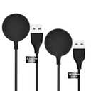 SEVENKA 2-Pack USB Wireless Charger for Samsung Watch Charger, Galaxy Watch6/6 Classic/ 5/5 Pro/4/4 Classic/3/Active 2/1, 1m Long & 30cm Short Replacement Wireless Charging Cables for Galaxy Watch