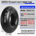 AR-PRO Relacement 24x12-12 Heavy-Duty Inner Tubes for ATV, Lawn Tractor, Mowers, Golf Cart, Snow Blowers, and More - With TR13 Straight Valve Stems - Made from Durable Butyl Rubber (2-Pack)