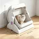 Self Cleaning Litter Box, Open Top Automatic, Cream White