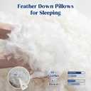 puredown Goose Feather Down Pillows Standard Size Set of 2, Soft Fluffy Luxury Hotel Collection Bed Pillow for Back, Stomach or Side Sleeper.