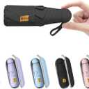 BAODINI Travel Mini Umbrella for Purse With Case Small Compact UV Sun Protection Sun Lightweight Tiny Pocket Umbrella for Women Kids and Men