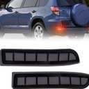 Full LED Rear Bumper Reflectors Fog Brake Tail Light Lamps Compatible with Toyota Rav4 2006-2012/Scion xD 2008-2014 Turn Signal Feature Accessories (Black)