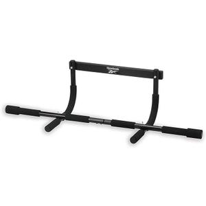 Reebok 8-Grip Pull-Up Bar, Multi-Function Upper Body Workout Rod, Door Frame Fitness Beam with 8 Sure Grip Foam Handles, Portable Chin Up Bar for Strength Training Exercise at Home or Gym