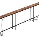 SUPERJARE 126 Inch Sofa Table with 2 Power Outlets and USB-C Ports | 5.9 Inch Narrow Console Table with Storage, Extra-Long, for Entryway Hallway Couch Behind Sofa, Small Spaces, Rustic Brown