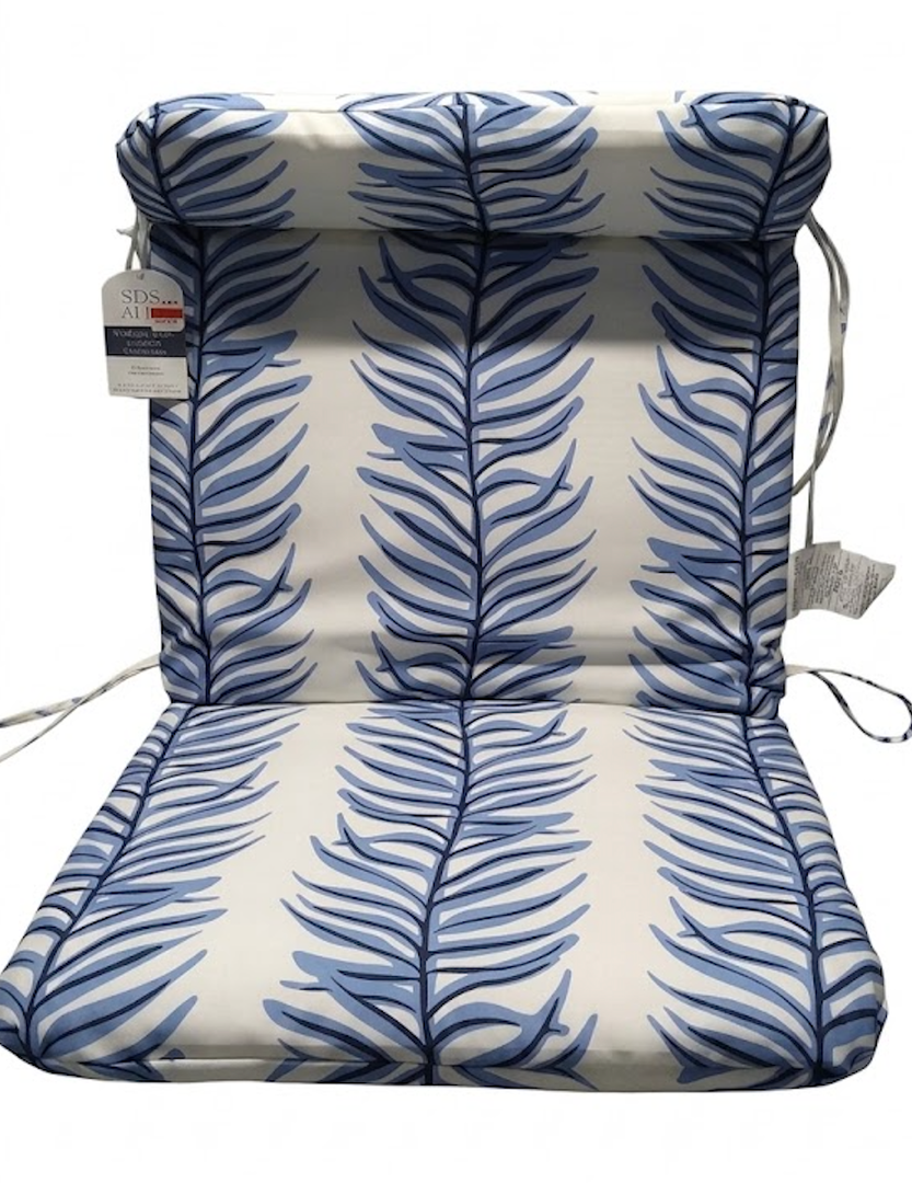 Outdoor Chair Cushion,Adirondack Rocking High Back Tufted Thick Wicker Cushion with Ties for Patio Furniture,39.5"x21"x2.25 Count,Floral