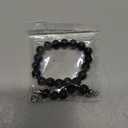 925 Sterling Silver Natural Black Onyx 6MM Round Beads Bracelet for Women