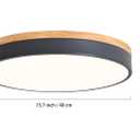 Yiisem Dimmable Wood LED Flush Mount Ceiling Light, 5CCT 2700K-6000K Selectable Modern Round Close to Ceiling Lighting Fixtures, Minimalist Grey Ceiling Lamp for Living Room, Bedroom, Laundry Room