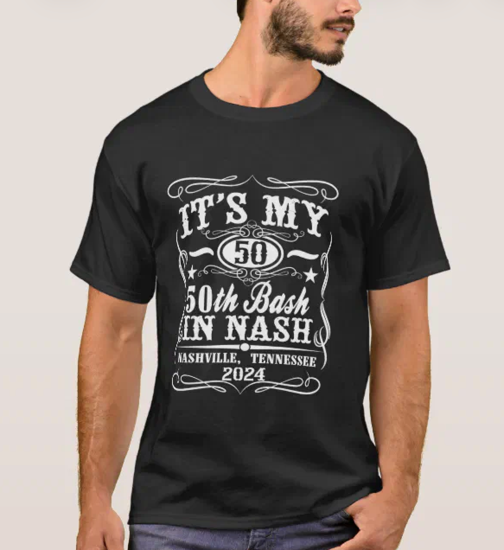 It’s My Nashville 50th Birthday Whiskey Theme T-Shirt. Size 3XL