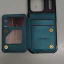 Vinich for iPhone 17 Pro Wallet Case with Card Holder, RFID Blocking Credit Slots Kickstand Shockproof Phone Cover Fit for iPhone 17 Pro 6.3" Bluish Green