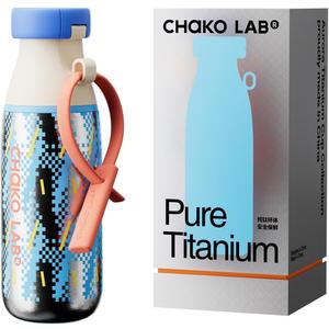 CHAKO LAB Insulated Ti Water Bottle with Two Strap | BPA-Free Leak Proof | 17oz Bottle with Spout Lid & Straw | Sunny