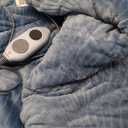 Westinghouse Heated Throw Blanket, Flower Jacquard Electric Blanket Throw with 6 Heating Levels and 2-10 Hours Auto-Off, Flannel to Sherpa Super Cozy Heated Blanket, Machine Washable (50" x 60" Blue)