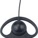 CLS1410 CLS1110 Earpiece Compatible with Motorola Radio CP200 GP300 GP2000 Walkie Talkie with PTT Mic 2 Pin Headset Single-Wire Surveillance Kit (D-Shaped, 2 PCS)