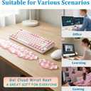 Gel Cloud Wrist Rest Set, Clear Gel Cloud Keyboard Wrist Rest with Non-Slip Base, Ergonomic Wrist Support for Typing Pain Relief, Cute Wrist Pad for Office, Gaming, Computer, Laptop - Pink