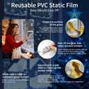 Christmas Glitter Snowflake Window Clings 204 Pieces Double Sided Reusable PVC Static Stickers Sparkly Silver Glitter Snowflakes Decals for Christmas Party Window Decoration Glass Decor