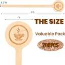 WRINGKIT 200 Pieces Wood Coffee Stirrers, 6 Inch Stir Sticks with Round Ends, Disposable Coffee Mixer Stick Drink Stirrers for Coffee Bar, Beverage, Milk, Cocktail, Tea