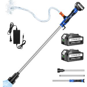 Cordless Stick Water Transfer Pump with 2x4.0Ah 21V Batteries, 770GPH, 32FT Head, 45-Mins Long Runtime, Powerful & Quick Battery Water Pump Compatible with Makita 18V Battery