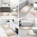 Arotive Microfiber Bathroom Rugs, Shaggy Soft and Absorbent Bath Rug, Non-Slip, Thick Plush Machine Washable Dry Bath Mats for Bathroom, Tub and Shower, 24x16, Light Beige, Rectangular