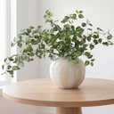 Giegxin 6 Pcs 31.5 Inch Artificial Eucalyptus Greenery Stems Faux Leaves Branches Fake Plants Spray for Wedding Centerpieces Vase Filler Home Kitchen Farmhouse Spring Decor Office Party Decoration