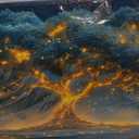 Canvas Wall Art Decor Artwork for Walls Green Gold Wall Art Decor Tree of Life Wall Art for Living Room Tree Wall Decor Art Wall Art Paintings Prints Art Work for Room Home Office Wall Decor 20" X 40"