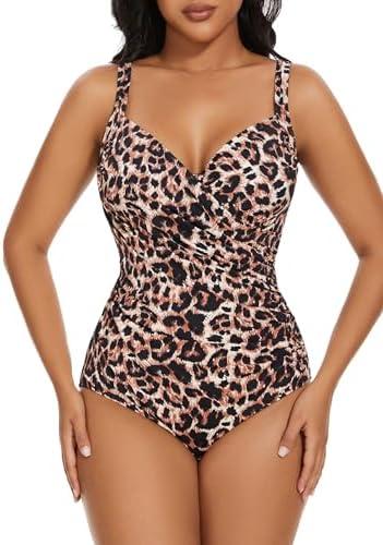 Aqua Regina Plus Size Swimsuit for Women One Piece Bathing Suit Ruched Tummy Control Adjustable Swimwear XXL