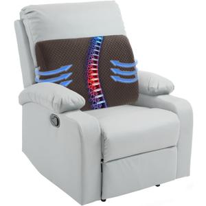 HOMBYS Lumbar Support Pillow for Recliner Chair, Memory Foam Back Support Cushion for Elderly,Extra Large Lumbar Support Pillow,Thick Backrest for Home Reading (Dark Coffee, 20x13.5"x5")