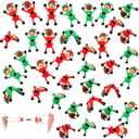 Hanaive 36 Pcs Christmas Sticky Wall Toys Valentine's Day Party Favors Stretchy Climbing Toys Bulk Birthday Favors Climbing Sticky Man for Party, Loot or Prize, Stocking Fillers (Elf)