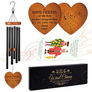 Best Friend Birthday Gifts for Women, Good Friend Wind Chimes, Friendship Gifts for Bestfriend, Bestie, Soul Sister, BFF Friendship Windchimes for Birthday, Thanksgving, Christmas, Friendsgiving