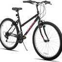 HILAND Bamcbase Womens Mountain Bike, 24 26 Inch 18 Speeds Hybrid Commuter Bicycle for Adults, Sport Hardtail Trail MTB