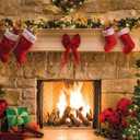 CYLYH 15x10ft Christmas Photography Backdrops Child Christmas Fireplace Decoration Background for PhotoChristmas Party Background