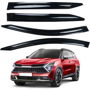 AUXKO Window Rain Guard for Kia Sportage 2023 2024 2025 2026 LX EX SX Prestige X-Pro X-Line Tape-On Shatterproof Sun Smoke Guard Vent Visor Side Wind Deflectors Accessories for Kia Sportage 2023-2026 (Black)