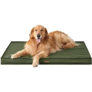 Lesure Outdoor Waterproof Dog Beds Large Sized Dog, Orthopedic Egg Crate Foam Pet Bed with Oxford Fabric Surface and Removable Washable Cover, Pet Mat 36''x27'', Green