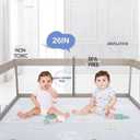 Fodoss Baby Playpen with Mat, 59x59in Playpen for Babies and Toddlers, Kids Play Pen, Extra Large Baby Fence for Infants with Playmates, Toddler Playard