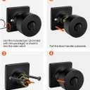 Haidms Black Door Knobs Interior, Privacy Door Knob with Lock for Bedroom Bathroom, Matte Black Interior Door Knobs 8 Pack