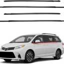 Dasbecan 4Pcs Window Weatherstrip Rubber Seal Compatible with Toyota Sienna 2011-2020 Window Trim Replaces# 6821008020 6818008020 6823008020 6816008020