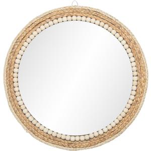 SWTHONY 18 Inch Boho Round Hanging Wall Mirror Decorative Rattan Circle Mirrors for Farmhouse, Living Room, Bedroom