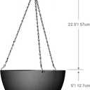 WSMKSZ 10 inch Hanging Planters for Outdoor Indoor Plants with Drainage Holes and Chain, 2 Pack Round Hanging Flower Pots for Garden Home Porch Decor, Black