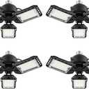 Aoretic LED Garage Lights Bulb 4 Pack -80W, 8000LM 6500K Led Shop Light with 3 Deformable Panels, Basement Barn Light Garage Ceiling Lights, E26/E27 for Garage, Warehouse, Shop, Basement