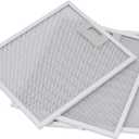 Stainless Steel Commercial Kitchen Hood Filter, Range Hood Baffle Grease Filter 3-Layer Aluminum Mesh Hood Vent Filter for Grease Rated Commercial Kitchen Exhaust Hoods, 12"L x 10.5"W (Pack of 3)