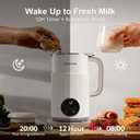 35oz Nut Milk Maker, Compact Soy Milk Maker with 12 Blades, White