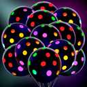 50 Pcs 12 Inch Neon Glow Balloons Glow in the Dark Party Supplies UV Polka Dot Blacklight Fluorescent Balloons for Birthday Wedding Neon Party Decorations Supplies