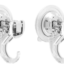 Quntis Wreath Hanger 2 Pack - Clear Plastic Suction Cup Hooks, Reusable, Waterproof Vacuum Suction Hooks for Shower Wall, Window, Towel, Loofah, Soap Bag, Christmas Decor