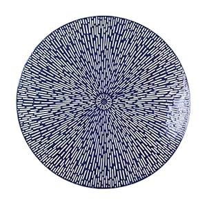 Snowkingdom Round Placemats Navy Blue Set of 6, Blue Round Vinyl Hollow 15 Inch Place Mats, Washable Easy Clean Wipeable Non Slip Kitchen Dining Table Mats for Wedding Anniversary Party Decoration