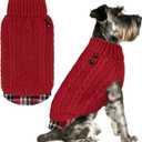 KYEESE Dog Sweater Soft Pullover Dog Sweaters for Small Dogs Girl Warm Turtleneck Small Dogs Sweater with Gingham Patchwork Stretchy Knitwear Cat Clothes Comfy Pet Coat for Fall Winter Cold Weather (Medium7-13lbs, 2# Red)