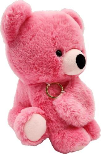 Holiday Home 10-Inch Plush Bear with Keychain - Pink
