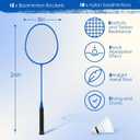 Wettarn 12 Pcs Badminton Rackets Bulk with 18 Nylon Badmintons, Shuttle Set for Beginners Advanced Player Backyard Gym Beach Outdoor