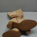 Erocalli Suede Knee-High Boots Fall Boot For Women Chunky Block High Heel Slouch Fashion Boot Round Toe Side Zipper, Size 10